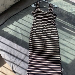 Black white/peach sundress